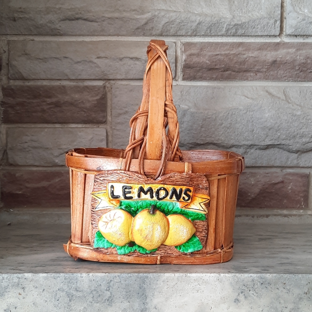 Basket  Lemon Design 🍋  Picnic Type Basket  Decor
